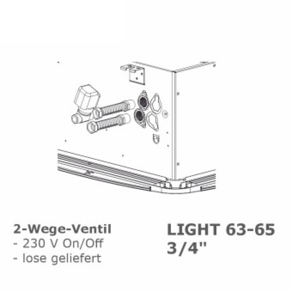 2 Wege Ventilbaugruppe 3/4", LIGHT 63-65, extern, lose